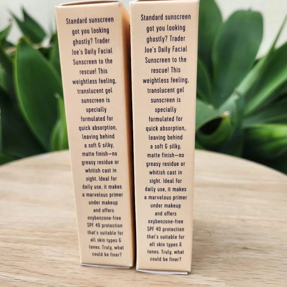 NEW SET OF 2 Trader Joe's Daily Facial Sunscreen EXP 3/2025 BRAND NEW